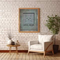 Vintage Schrodinger’s Cat Wall Art, Quantum Physics Science Math Teacher Decor