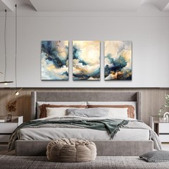Canvas Wall Art – Modern & Minimalist Abstract Ink Paintings – Framed Canvas …