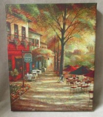 2 Paris Wall Art Prints Canvas on Wood Frame Parisian Scenes by Ruane Manning