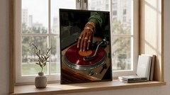 Black Man DJ Poster, Vinyl Record Turntable Wall Art, Hip Hop Hypebeast Decor