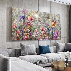 Abstract Art Colorful Flower Canvas Painting Wall Art Spring Tree Floral Posters