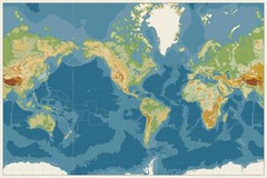 World Map Americas Centered Physical Elevations Map Travel World Map with Cities