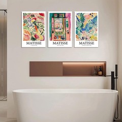 Framed Henri Matisse Abstract Canvas Wall Art Print Set French Floral Rainbow…