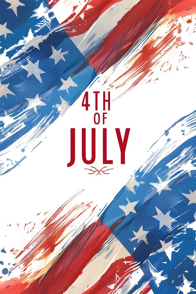 4th of July Vintage – 250 Years USA Flag Celebration – POSTER 20″x30″