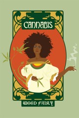 Weed Fairy Cannabis Plant Smoking Marijuana Art Wall Room Poster – POSTER 20×30