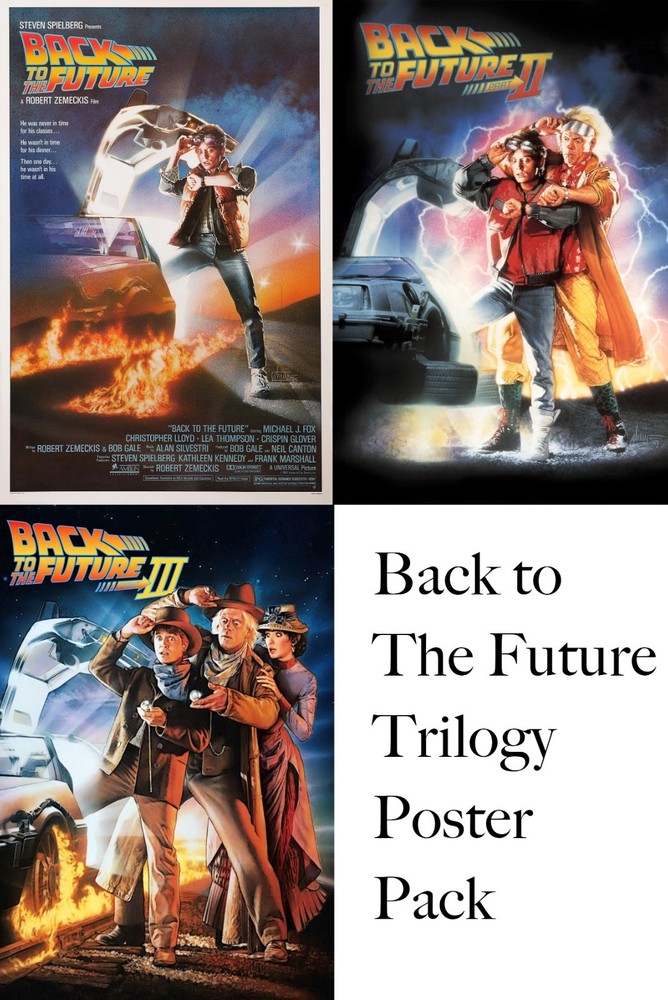 Back to the Future Trilogy Movie Poster Print 12×18 24×36 3 Poster Pack