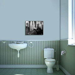 Funny Bathroom Wall Art Set of 4-Black and White Wall Art for Bathroom