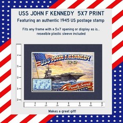 USS JOHN F KENNEDY CV-67 Matted Print Wall Art – US Navy Veteran Gift Store