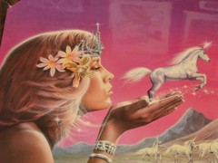 Vintage Unicorn Princess by Robin Koni Sci-Fi Fantasy Decoupage 24″ x 36″