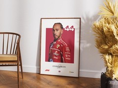 Lewis Hamilton F1 Poster | 2025 Racing Car & Helmet Formula 1 Wall Art