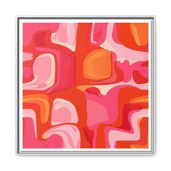 Abstract Pink Orange Swirl Canvas Framed Wall Art | Matte