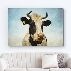 12″x18″-Rustic Decor Cow Wall Art Farmhouse Canvas Print