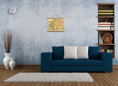 Ancient Old Early 1700 Map Of Armenia; 100% Cotton Canvas Magnetic Wooden Hanger