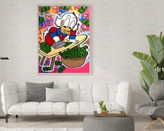 Alec Monopoly Ironing Money Art Print | Mounted Canvas | Framed Canvas |Acrylic