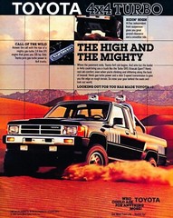1986 Toyota SR5 Xtracab 4X4 Turbo Pickup Ad POSTER 24 X 36 INCH Classic!