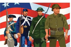 American Soldiers Throughout History Patriotic Art Print Poster 24×36 inch