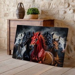 Wild Horses Running Canvas Wall Art Powerful Animal Nature Print Home Decor