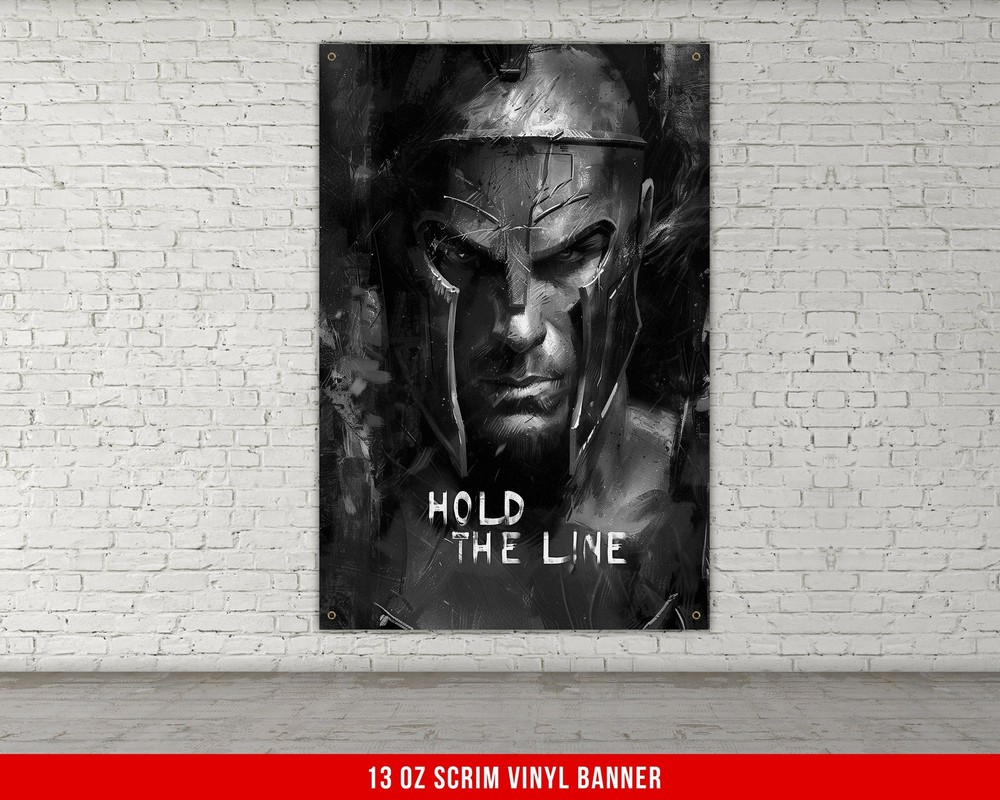 Motivational Gym Banner – Hold The Line Wall Art