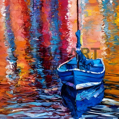 Digital Image Beautiful Boat Painting Wall art for living and bed room A-185