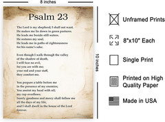 Psalm 23 Print – Bible Verse Poster – Scripture Art – Inspiring Gift for Men, Wo