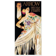 Poster Arrow Collar, 1926 | 17×34″ Big size | Old fashion adv | Lady & Gentleman