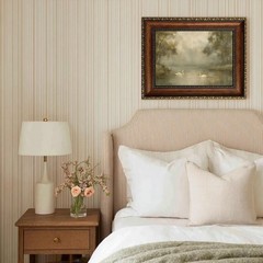 Vintage Framed Landscape Canvas Wall Art Romantic White Swan Wall Decor Retro…