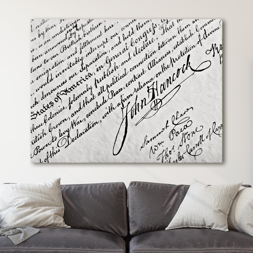 The Declaration Of Independence American History USA Canvas Wall Art Print