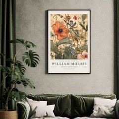 William Morris Kew Gardens Poster, Vintage Floral Wall Art Decor