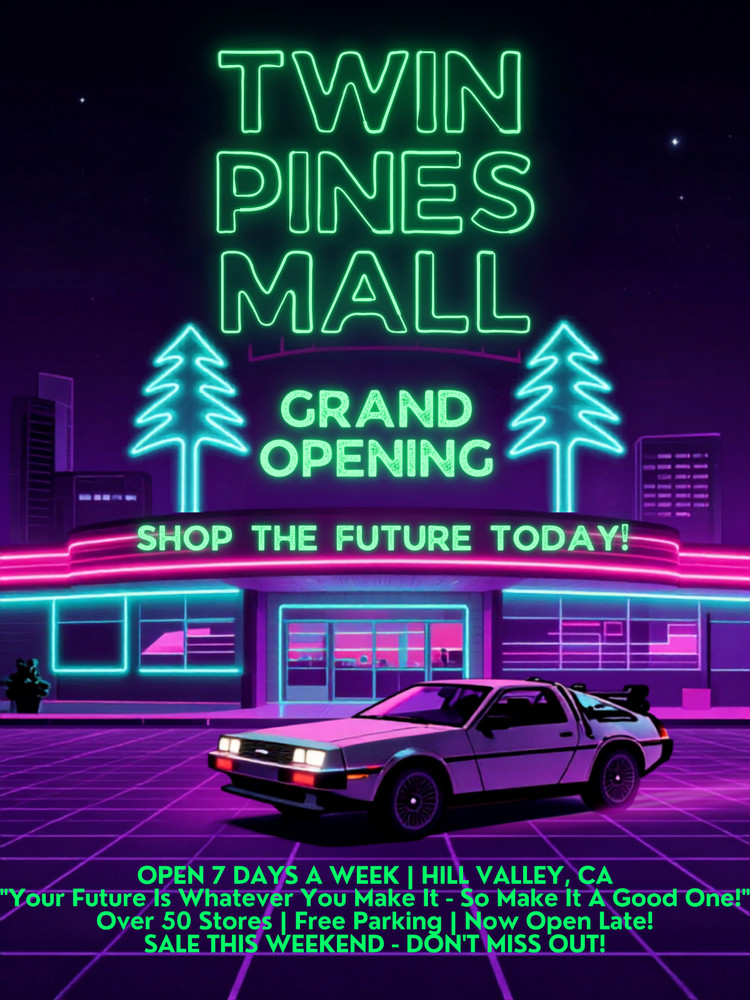 Twin Pine Mall Back To The Future Wall Collage Promo Style Poster
