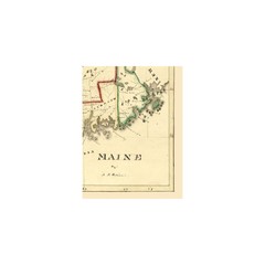 Historic State Map – Maine – Perkins 1820 – Vintage Wall Art