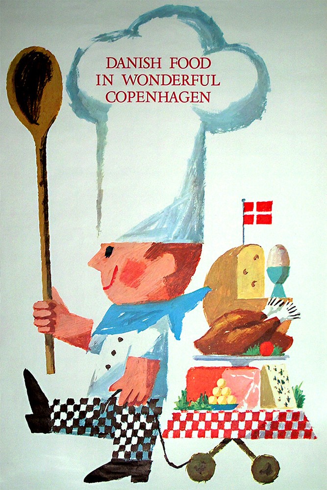 Denmark Gastronomy Chef Food 1963 Vintage Wall Art Home Decor – POSTER 20×30