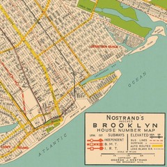 Nostrand’s Streets of Brooklyn Map c 1934 | Historical Art Print Poster Vintage