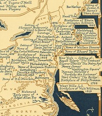 Pictorial Readers Map From Americas Literary Heritage Librarian Bibliophile Gift