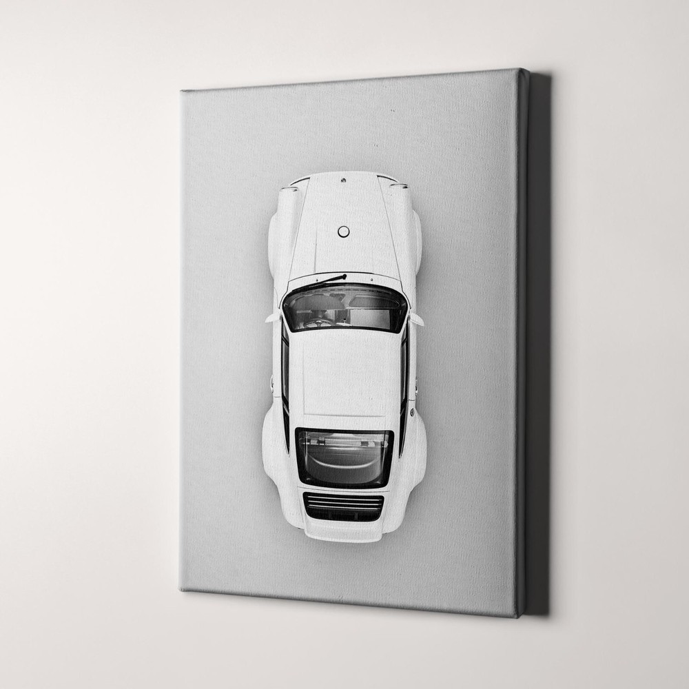 Porsche 911 From Above Vintage Sports Race Cars Canvas Wall Art Print