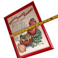 Chef Alfredo Tomatoes Art Print Recipe Framed Picture Broiled Stuffed Signed MCM