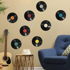 8 Pack Blank Vinyl Records Decor Wall Stickers,9in CD Album Cover Posters,Fak…