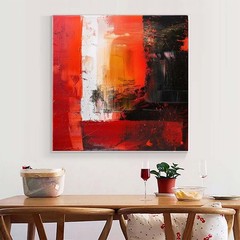 Abstract Oil Painting On Canvas Modern Oil Painting Hand Painted Wall Art Red