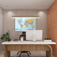 USA & World Map Poster Set 24×36 Laminated Wall Maps Geography Chart Made in USA