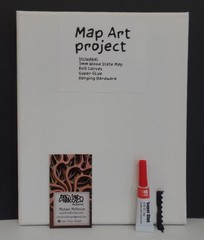 Wisconsin Map Craft Kit Natural Wood Laser Cut & Canvas 8×10 Wall Decor USA #M20