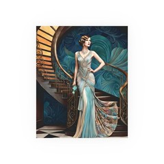 Gatsby Girl Flapper Art Deco Painting Print Wall Art 1920s Retro Vintage Poster
