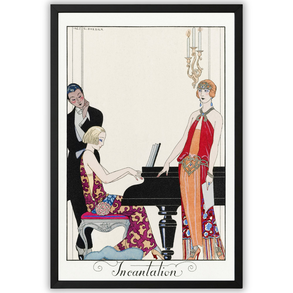 George Barbier Vintage French Art Deco Poster 11×17 Incantation Piano Decor Gift