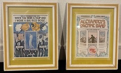 Two 1974 Scafa Tornabene Framed NYC Museum 2 Music Prints Litho Vintage Ragtime