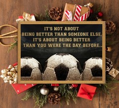 Framed Motivational Soccer Wall Art, 8×10 inch