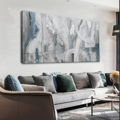 Blue Abstract Canvas Wall Art for Living Room & Office 24″ x 48