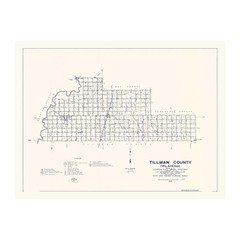 Old Map of Tillman County, OK 1936 – Vintage Oklahoma Art