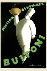 Buitoni Pasta Chef Vintage Illustration Travel Art Deco Vintage French Wall Art