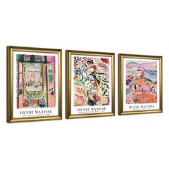 Framed 3 Piece Henri Mattise Art Abstract Colorful Matisse Posters Canvas Prints