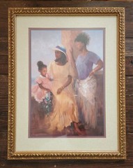 Stylish Black Family Theme Golden Brown Framed Home Interior Picture 26×20