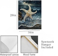 16×20 Dancing Starfish Beach Coastal Canvas Print Wall Art