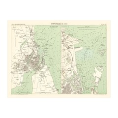 Old Map of Copenhagen 1888 – Vintage Denmark Art Wall Decor